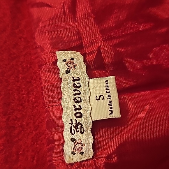 Womens Small Red Pea Coat - Picture 2 of 5